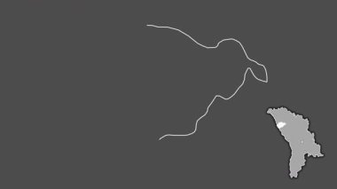 Glodeni, Moldova, çıkarılmış ve izole edilmiş. Gri Tonlama