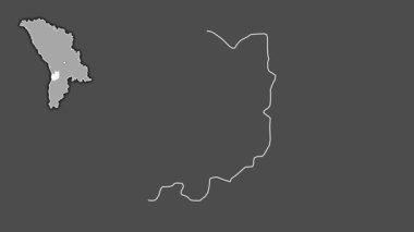 Leova, Moldova, soyutlanmış ve soyutlanmış. Gri Tonlama