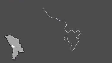 Nisporeni, Moldova, soyutlanmış ve soyutlanmış. Gri Tonlama