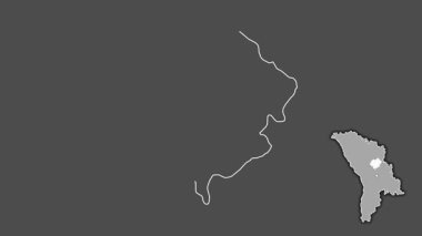 Orhei, Moldova, soyutlanmış ve soyutlanmış. Gri Tonlama