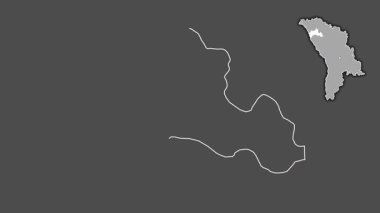 Riscani, Moldova, dışlanmış ve izole edilmiş. Gri Tonlama