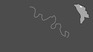 Soroca, Moldova, soyutlanmış ve soyutlanmış. Gri Tonlama