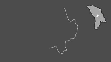 Straseni, Moldova, soyutlanmış ve soyutlanmış. Gri Tonlama