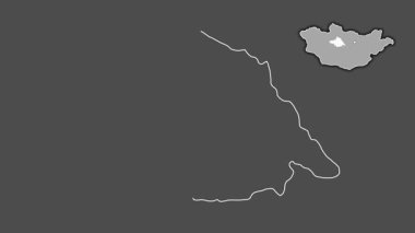 Arhangay, Moğolistan, soyutlanmış ve dışlanmış. Gri Tonlama