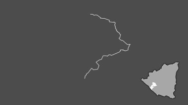 Managua, Nikaragua, çıkarılmış ve izole edilmiş. Gri Tonlama