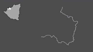 Nueva Segovia, Nikaragua, çıkarılmış ve izole edilmiş. Gri Tonlama