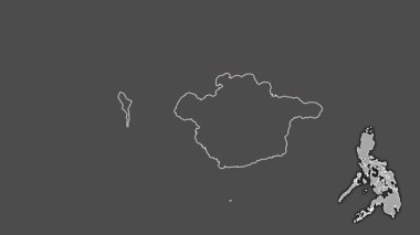 Basilan, Filipinler, boşaltılmış ve izole edilmiş. Gri Tonlama