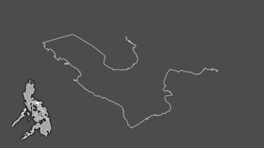 Camarines Sur, Filipinler, boşaltılmış ve izole edilmiş. Gri Tonlama