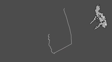 Compostela Vadisi, Filipinler, boşaltılmış ve izole edilmiş. Gri Tonlama