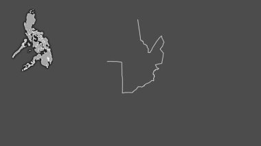 Davao del Norte, Filipinler, boşaltılmış ve izole edilmiş. Gri Tonlama