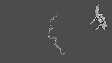 Dinagat Adaları, Filipinler, boşaltılmış ve izole edilmiş. Gri Tonlama