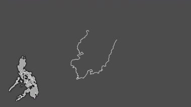 Guimaras, Filipinler, boşaltılmış ve izole edilmiş. Gri Tonlama