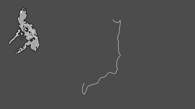 Ilocos Norte, Filipinler, dışlanmış ve izole edilmiş. Gri Tonlama