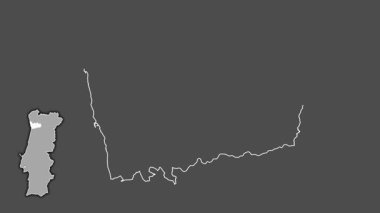 Porto, Portekiz, çıkarılmış ve izole edilmiş. Gri Tonlama