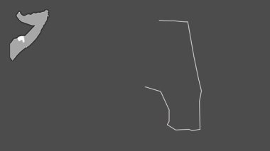 Bakool, Somali, boşaltılmış ve izole edilmiş. Gri Tonlama