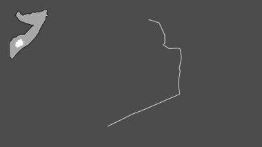 Bay, Somali, boşaltılmış ve izole edilmiş. Gri Tonlama