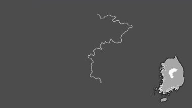 Chungcheongbuk-do, Güney Kore, sürüldü ve izole edildi. Gri Tonlama