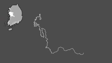 Chungcheongnam-do, Güney Kore, sürüldü ve izole edildi. Gri Tonlama