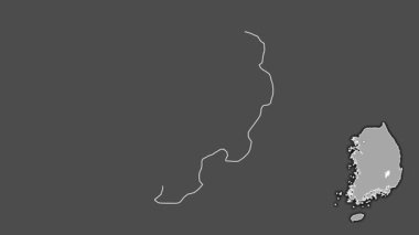 Daegu, Güney Kore, sürülmüş ve izole edilmiş. Gri Tonlama