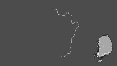 Daejeon, Güney Kore, sürülmüş ve izole edilmiş. Gri Tonlama