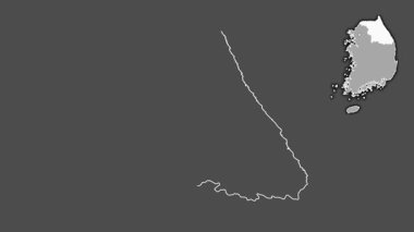 Gangwon-do, Güney Kore, dışlanmış ve izole edilmiş. Gri Tonlama