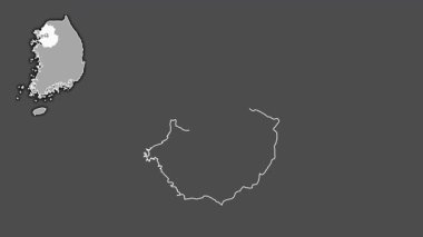 Gyeonggi-do, Güney Kore, dışlanmış ve izole edilmiş. Gri Tonlama