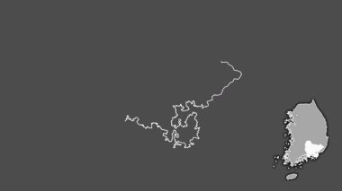 Gyeongsangnam-do, Güney Kore, sürülmüş ve izole edilmiş. Gri Tonlama