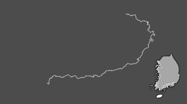 Jeju, Güney Kore, dışlanmış ve izole edilmiş. Gri Tonlama