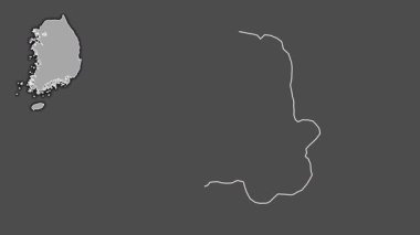 Seul, Güney Kore, sürülmüş ve izole edilmiş. Gri Tonlama