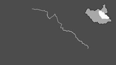 Jonglei, Güney Sudan, dışlanmış ve izole edilmiş. Gri Tonlama