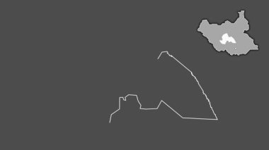 Göller, Güney Sudan, boşaltılmış ve izole edilmiş. Gri Tonlama