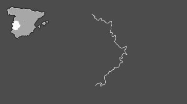 Extremadura, İspanya, dışlanmış ve izole edilmiş. Gri Tonlama