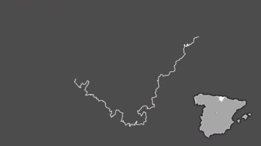 Pais Vasco, İspanya, dışlanmış ve izole edilmiş. Gri Tonlama