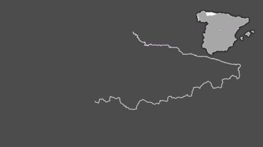 Principado de Asturias, İspanya, dışlanmış ve izole edilmiş. Gri Tonlama