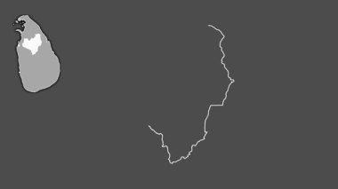 Anuradhapura, Sri Lanka, çıkarıldı ve izole edildi. Gri Tonlama