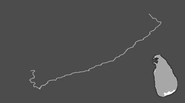Hambantota, Sri Lanka, soyutlanmış ve soyutlanmış. Gri Tonlama