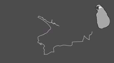 Kilinochchi, Sri Lanka, çıkarılmış ve izole edilmiş. Gri Tonlama