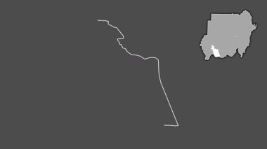 Doğu Darfur, Sudan, boşaltılmış ve izole edilmiş. Gri Tonlama