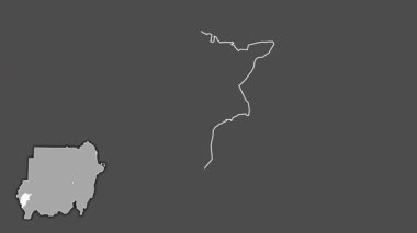 Merkez Darfur, Sudan, boşaltılmış ve izole edilmiş. Gri Tonlama