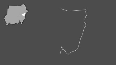 Kassala, Sudan, dışlanmış ve izole edilmiş. Gri Tonlama