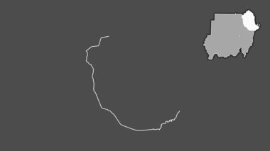 Kızıl Deniz, Sudan, boşaltılmış ve izole edilmiş. Gri Tonlama