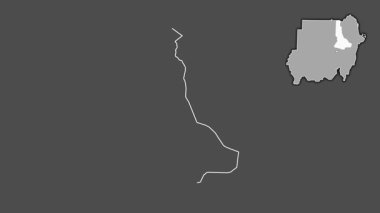 Sudan, Nil Nehri, boşaltılmış ve izole edilmiş. Gri Tonlama