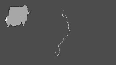 Batı Darfur, Sudan, boşaltılmış ve izole edilmiş. Gri Tonlama