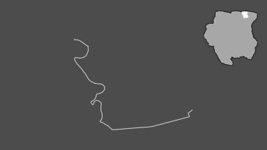 Commewijne, Surinam, çıkarılmış ve izole edilmiş. Gri Tonlama