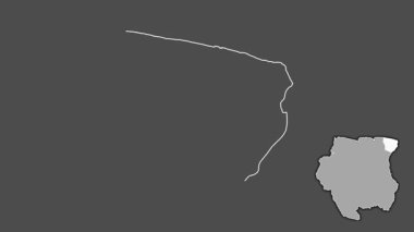 Marowijne, Surinam, soyutlanmış ve soyutlanmış. Gri Tonlama