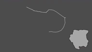 Paramaribo, Surinam, çıkarılmış ve izole edilmiş. Gri Tonlama