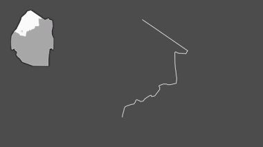 Hhohho, Svaziland, dışlanmış ve izole edilmiş. Gri Tonlama