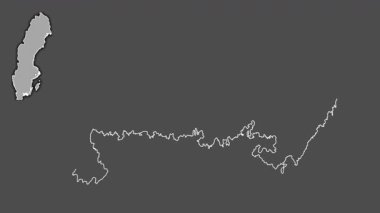 Blekinge, İsveç, boşaltılmış ve izole edilmiş. Gri Tonlama