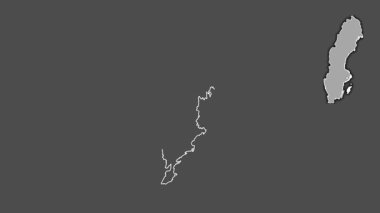 Gotland, İsveç, sürülmüş ve izole edilmiş. Gri Tonlama