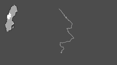 Jamtland, İsveç, sürülmüş ve izole edilmiş. Gri Tonlama